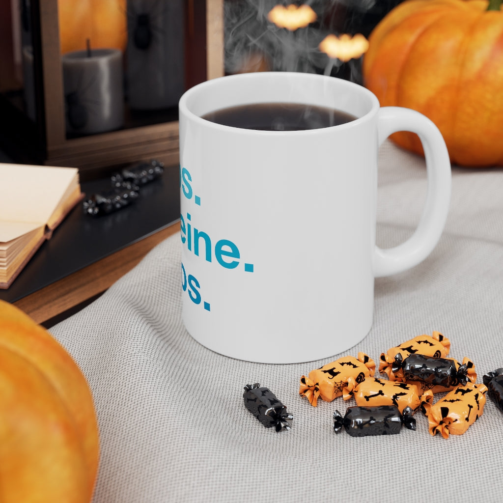 Blue Carbs Caffiene Ceramic Mug 11oz