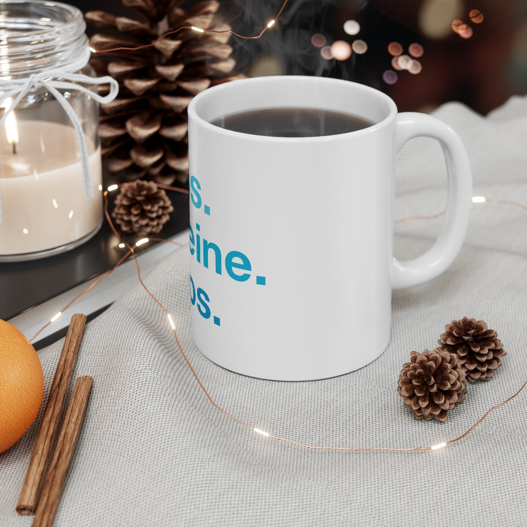 Blue Carbs Caffiene Ceramic Mug 11oz