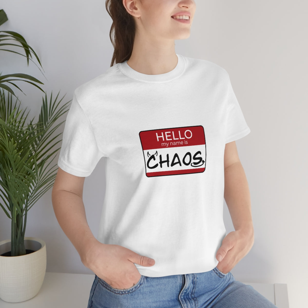 Chaos Name Tag Unisex Jersey Short Sleeve Tee