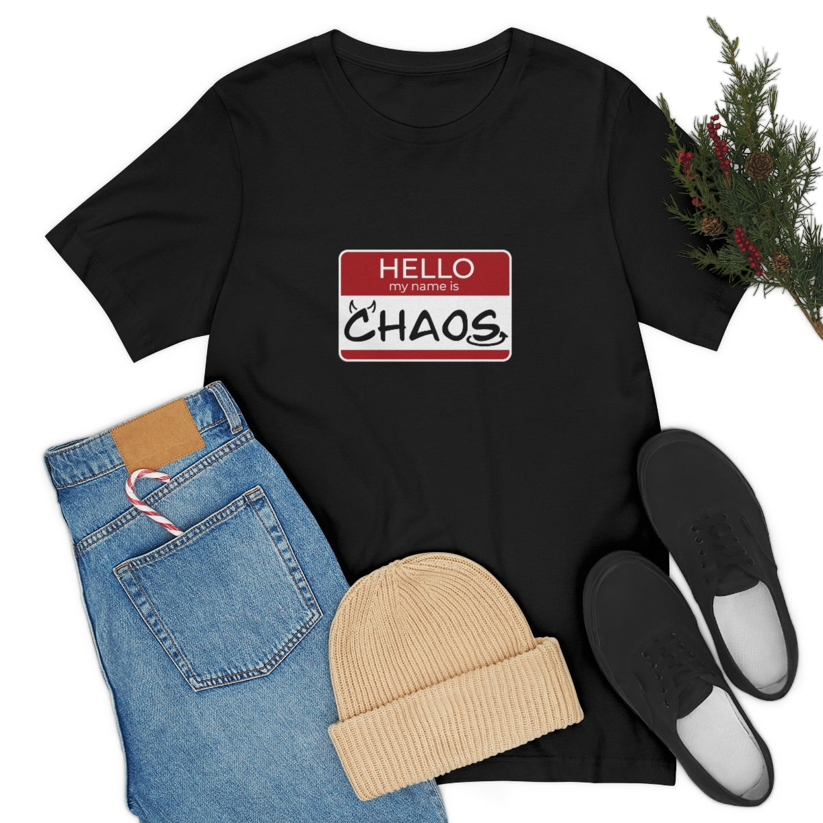 Chaos Name Tag Unisex Jersey Short Sleeve Tee