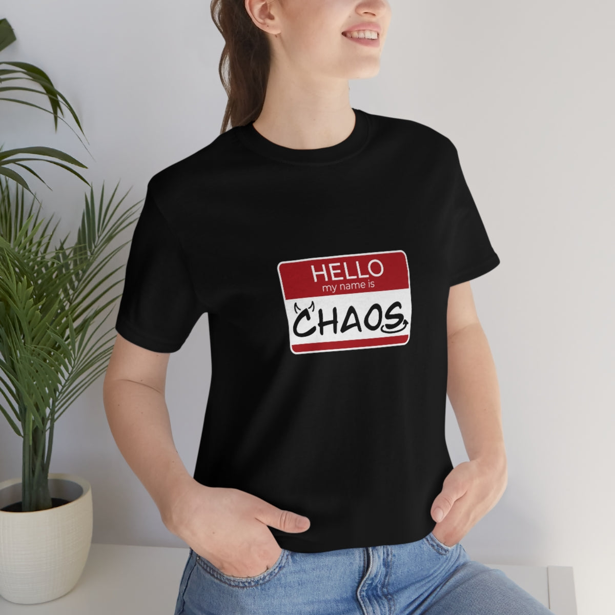 Chaos Name Tag Unisex Jersey Short Sleeve Tee