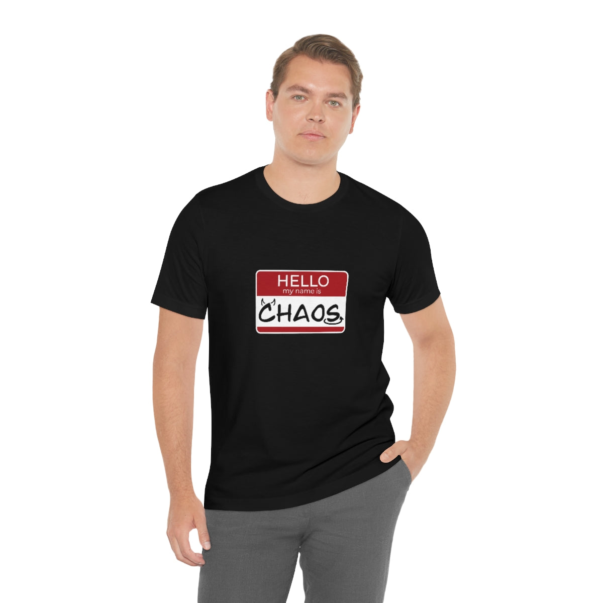 Chaos Name Tag Unisex Jersey Short Sleeve Tee