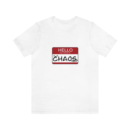 Chaos Name Tag Unisex Jersey Short Sleeve Tee