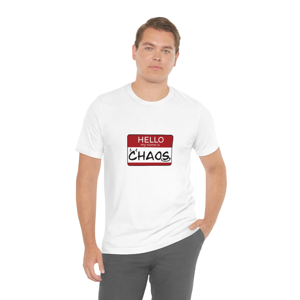 Chaos Name Tag Unisex Jersey Short Sleeve Tee