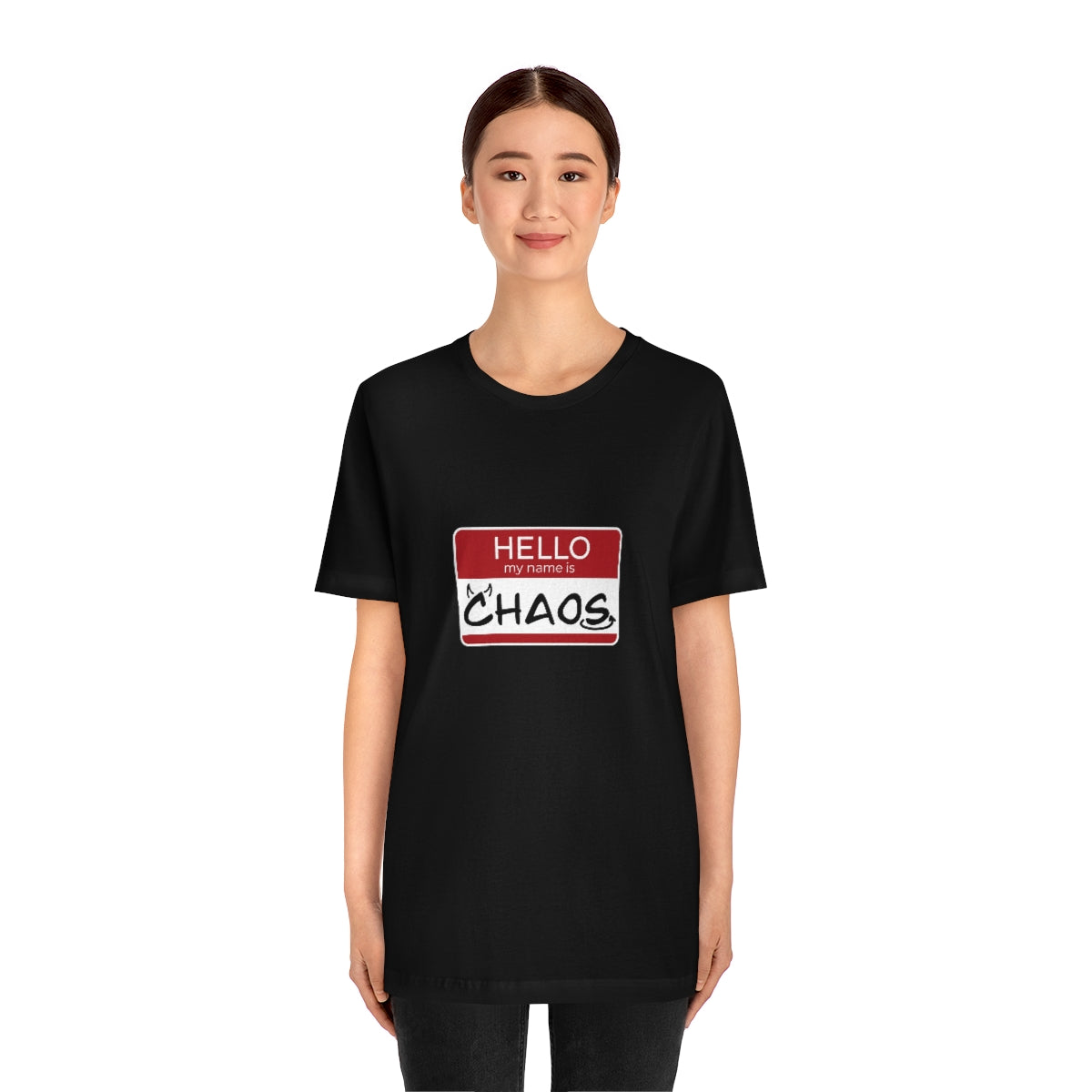 Chaos Name Tag Unisex Jersey Short Sleeve Tee