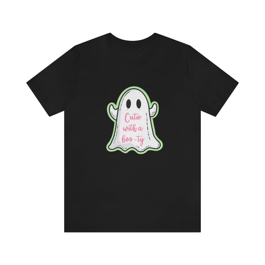 Cutie with a Boo-ty Unisex Jersey Short Sleeve Tee