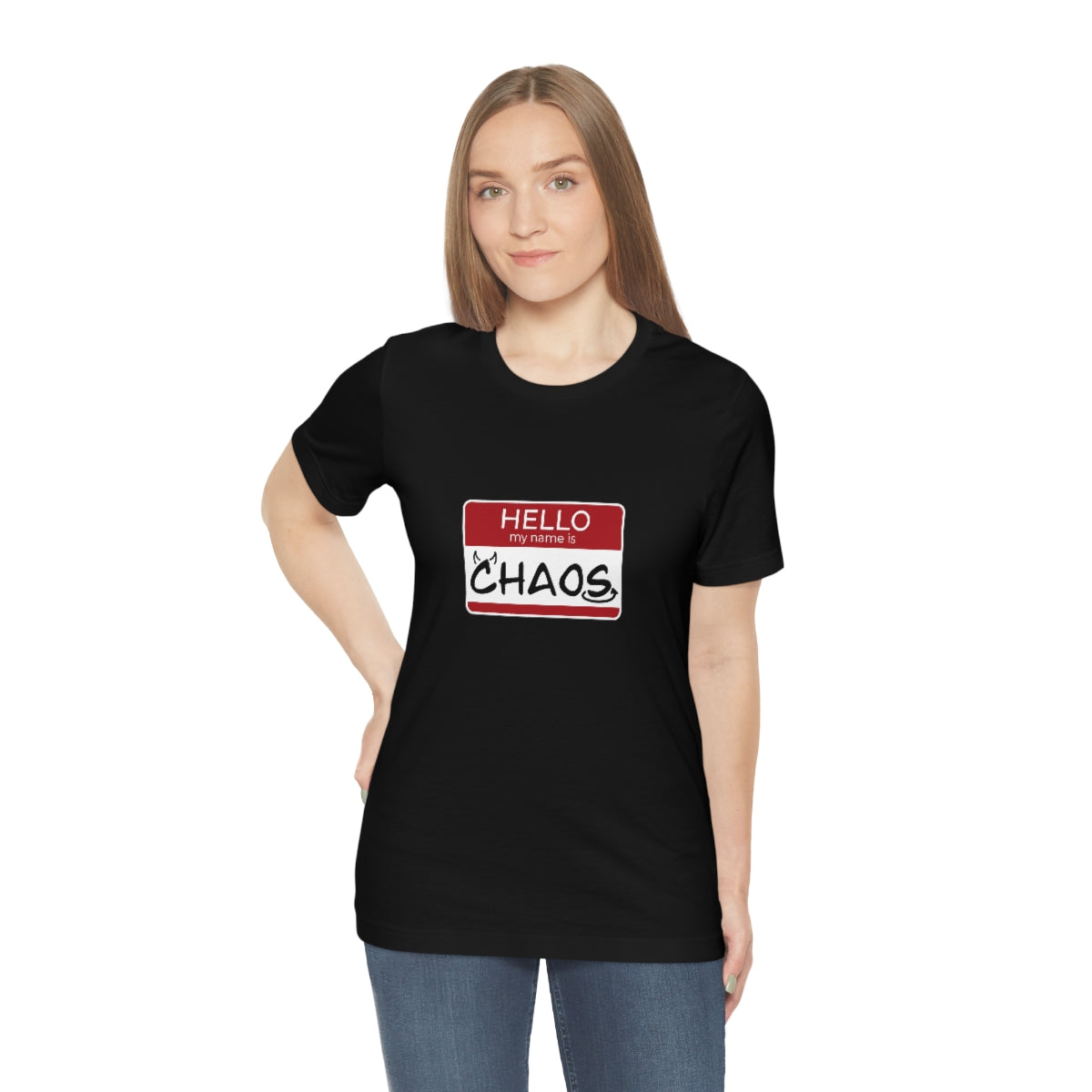 Chaos Name Tag Unisex Jersey Short Sleeve Tee